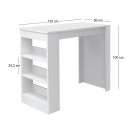 Τραπέζι Μπαρ Deep Megapap Χρώμα Λευκό 120x50x100εκ.