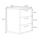 Κομοδίνο - Συρταριέρα Γραφείου Roco Megapap Χρώμα Γκρι Σκυροδέματος 40x39x57εκ.