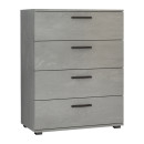 Συρταριέρα Velika Megapap Χρώμα Γκρι Σκυροδέματος 73x44x96εκ.