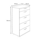 Συρταριέρα Helia Megapap Χρώμα Γκρι Σκυροδέματος 60x44x108εκ.