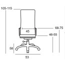 A9954 ΜΑΥΡΟ PU/MESH ΠΟΛΥΘΡΟΝΑ ΓΡΑΦΕΙΟΥ 53X58X46-105/55-115εκ.