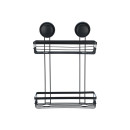 Estia Εταζερα με Βεντουζες Ισια 2 Θεσεων Μαυρη