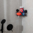 Estia Εταζερα με Βεντουζες Γωνιακη Μαυρη