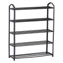 Παπουτσοθήκη ArteLibre DOZER Με 5 Ράφια Μαύρο Μέταλλο 62x20x79cm
