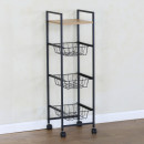 Ραφιέρα Κουζίνας ArteLibre ELMSTEAD Δρυς/Μαύρο Μοριοσανίδα/Μέταλλο 29x30x95cm