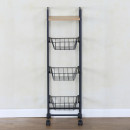 Ραφιέρα Κουζίνας ArteLibre ELMSTEAD Δρυς/Μαύρο Μοριοσανίδα/Μέταλλο 29x30x95cm