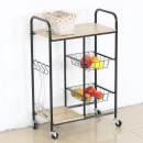 Ραφιέρα Κουζίνας ArteLibre HARTWELL Δρυς/Μαύρο Μοριοσανίδα/Μέταλλο 57x30x85cm