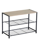 Παπουτσοθήκη ArteLibre JESMOND Δρυς/Μαύρο Μοριοσανίδα/Μέταλλο 63x30x43cm