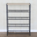 Παπουτσοθήκη ArteLibre KINGSWELL Δρυς/Μαύρο Μοριοσανίδα/Μέταλλο 63x30x83cm