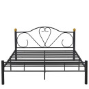 Κρεβάτι Υπέρδιπλο ArteLibre MOONRISE Μαύρο Μέταλλο 210x168x90cm (Στρώμα 160x200cm)