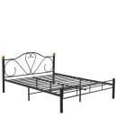 Κρεβάτι Υπέρδιπλο ArteLibre MOONRISE Μαύρο Μέταλλο 210x168x90cm (Στρώμα 160x200cm)