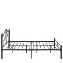 Κρεβάτι Υπέρδιπλο ArteLibre MOONRISE Μαύρο Μέταλλο 210x168x90cm (Στρώμα 160x200cm)