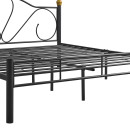 Κρεβάτι Υπέρδιπλο ArteLibre MOONRISE Μαύρο Μέταλλο 210x168x90cm (Στρώμα 160x200cm)