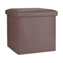 Estia Σκαμπο Cube Leather με Αποθηκευτικο Χωρο Καφε