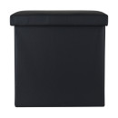 Estia Σκαμπο Cube Leather με Αποθηκευτικο Χωρο Μαυρο