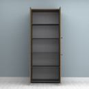 Ντουλάπα Γραφείου με Κλειδαριά Επαγγελματική Venturo Megapap Χρώμα Ανθρακί - Καρυδί 80x40x200εκ.