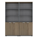 Βιβλιοθήκη Γραφείου με Κλειδαριά Επαγγελματική Venturo Megapap Χρώμα Ανθρακί - Καρυδί 160x40x200εκ.