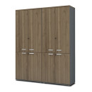 Ντουλάπα Γραφείου με Κλειδαριά Επαγγελματική Venturo Megapap Χρώμα Ανθρακί - Καρυδί 160x40x200εκ.