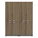 Ντουλάπα Γραφείου με Κλειδαριά Επαγγελματική Venturo Megapap Χρώμα Ανθρακί - Καρυδί 160x40x200εκ.