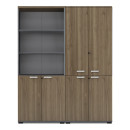 Ντουλάπα Γραφείου με Κλειδαριά Επαγγελματική Venturo Megapap Χρώμα Ανθρακί - Καρυδί 160x40x200εκ.