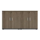 Ντουλάπι Γραφείου με Κλειδαριά Επαγγελματικό Venturo Megapap Χρώμα Ανθρακί - Καρυδί 160x40x80εκ.