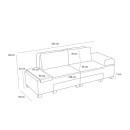 Καναπές - Κρεβάτι Πολυμορφικός Perenna Megapap Τριθέσιος Υφασμάτινος Χρώμα Καφέ 233x93x83εκ.