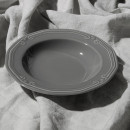 Estia Πιατο Βαθυ Athénée Πορσελανινο Αναγλυφο 23cm Grey