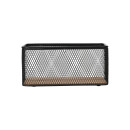 Καλαθι Αποθηκευσης & Οργανωσης Wired Μεταλλικο 24x16.5x11cm Μαυρο με Βαση Ακακιας