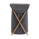 Estia Καλαθι Απλυτων Bamboo Essentials 40x40x70cm με Θηκη Πολυεστερα Πτυσσομενο Γκρι