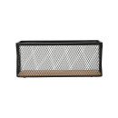 Estia Καλαθι Αποθηκευσης & Οργανωσης Wired Μεταλλικο 30.5x16.5x12.5cm Μαυρο με Βαση Ακακιας