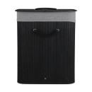 Estia Καλαθι Απλυτων Bamboo Essentials 60lt Πτυσσομενο Ορθογωνιο Μαυρο νεα Πλεξη