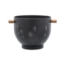 Estia Σουρωτηρι Ζυμαρικων Allure Μεταλλικο 22cm με Ξυλινες Λαβες Μαυρο