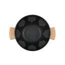 Estia Σουρωτηρι Ζυμαρικων Allure Μεταλλικο 22cm με Ξυλινες Λαβες Μαυρο