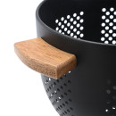 Estia Σουρωτηρι Ζυμαρικων Allure Μεταλλικο 22cm με Ξυλινες Λαβες Μαυρο