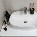 Estia Αντλια Σαπουνιου Myst 310ml Stoneware 7x7x19cm Μαυρη