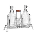 Estia Δοχεια Υγρου Πιατων Allure 2x300ml με Μεταλλικη Βαση & Θηκη για Σφουγγαρι Ασημι