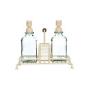 Estia Δοχεια Υγρου Πιατων Allure 2x300ml με Μεταλλικη Βαση & Θηκη για Σφουγγαρι Ivory