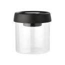 Estia Δοχειο Αποθηκευσης Κενου Αερος Γυαλινο 450ml με Καπακι Μαυρο