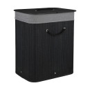 Estia Καλαθι Απλυτων Bamboo Essentials 60lt Πτυσσομενο Ορθογωνιο Μαυρο νεα Πλεξη