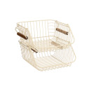 Estia Καλαθι Οργανωσης Allure Μεταλλικο 26.5x29.5x16cm Στοιβαζομενο Ivory