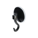 Κρεμαστρα Μονη Πλαστικη με Βεντουζα Μαυρη