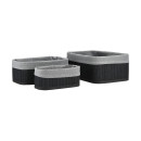 Estia Καλαθι Οργανωσης Bamboo Essentials me Επενδυση σετ 3τεμ. Μαυρο