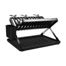 Estia Πιατοθηκη Αναδιπλουμενη Ανοξειδωτη 2 Επιπεδων 48x35.4x27.2cm Μαυρη