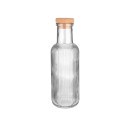 Estia Μπουκαλι Γυαλινο 1000ml Αναγλυφο με Φελλο Γκρι