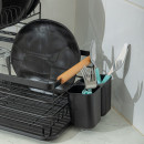 Estia Πιατοθηκη Bamboo Essentials Διωροφη Μεταλλικη Μαυρη με Bamboo Λαβες