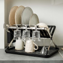 Estia Πιατοθηκη Αναδιπλουμενη Ανοξειδωτη 2 Επιπεδων 48x35.4x27.2cm Μαυρη