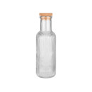 Estia Μπουκαλι Γυαλινο 1000ml Αναγλυφο με Φελλο Διαφανο
