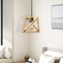 Φωτιστικό Οροφής Piramit Megapap e27 Ξύλινο Μονόφωτο Χρώμα Φυσικό 29x25x70εκ.