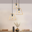 Φωτιστικό Οροφής Tekli Megapap e27 Ξύλινο Τρίφωτο Χρώμα Φυσικό 40x30x90εκ.