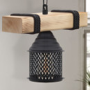 Φωτιστικό Οροφής Elora Megapap e27 Ξύλινο - Μεταλλικό Μονόφωτο Χρώμα Φυσικό - Μαύρο 25x13x75εκ.